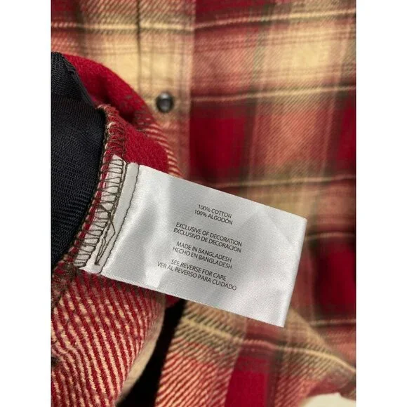 Orvis Heavyweight Flannel Shirt Jacket Red Plaid Shacket Men size Large Pockets - Picture 5 of 12
